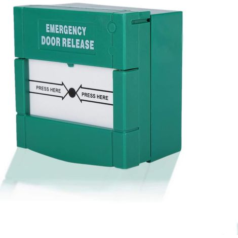 Bouton d'alarme pour Sortie de Secours, Déverrouillage d'urgence Porte Alarme Feu Verre Alarme de sécurité Verte pour la sécurité à Domicile (1/5)