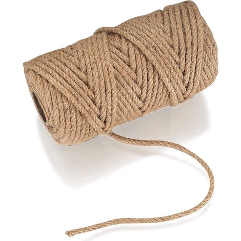 Ficelle en Jute, Corde de Jute Naturelles, 6mmx50m Corde Chanvre Ficelle Corde de Jardinage pour Décoration, Bricolage, Jardinage (1/5)