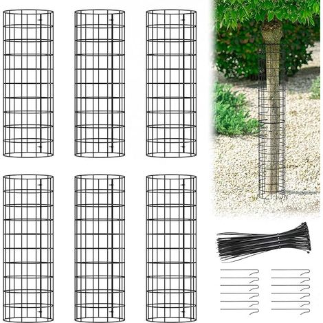 Lntyq – Protection de tronc d'arbre en métal – Maille durable pour semis et jeunes arbres – Taille réglable avec attaches et piquets – Résistant aux rongeurs