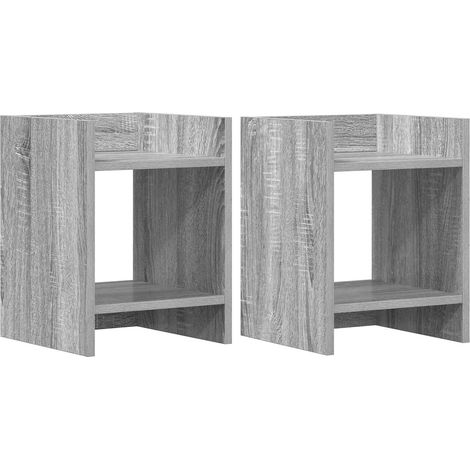 Pflanzenständer mit Regal 2 pcs Graues Sonoma 30 x 30 x 40 cm vidaXL