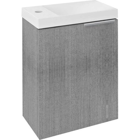 Sapho Latus - Waschtischunterschrank, 39x50x22 cm, 1 Tür, Eiche Silber LT110-1111
