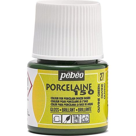 Peinture porcelaine Pébéo 150 Brillant Olivine N°27 (1/3)