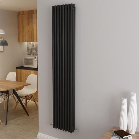 AICA 1800x380mm 3 Column Vertical Black Radiator Central Heating Cast Iron Style (1/5)