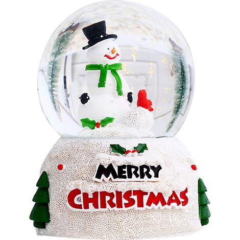 Boule de Noël Lumineuse avec Bonhomme de Neige - Décoration de Table en Verre, Idée Cadeau pour Enfants (1/5)