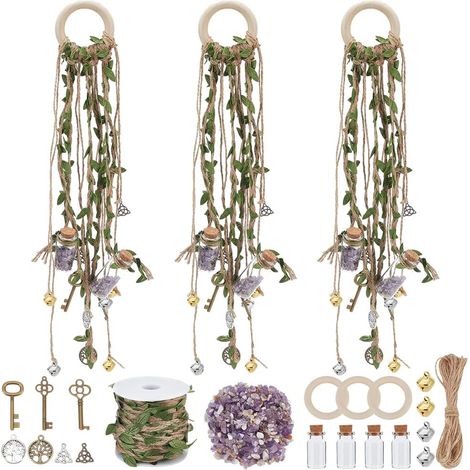 3 Set DIY Witch Bells Kit Witch Bells with Glass Bottle Craft Kit Witch Decor for Witch Protection Crafts for Beginners (1/5)