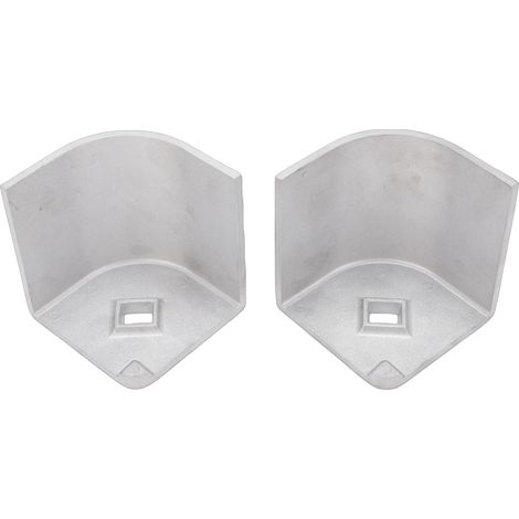Embouts d'angle en aluminium pour ponton, 2 pièces, arrondis à 90°, de 3-3/4 po à 3-13/16 po, hauteur 3-1/4 po, largeur supérieure 3-5/16 po (1/5)