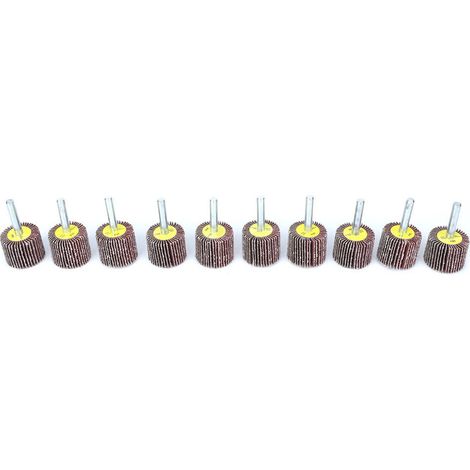 Ortviai Meule à ailettes en papier abrasif 10 pièces, diamètre 30 mm, tige 6 mm pour outil rotatif (1/5)