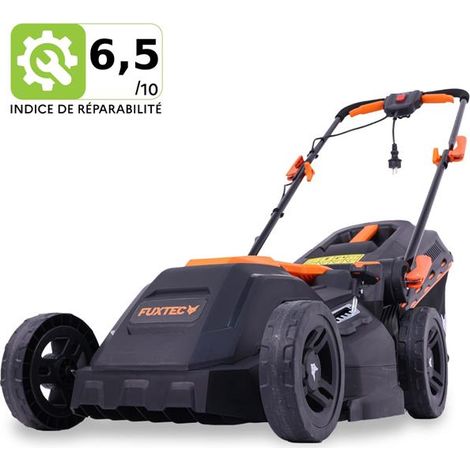 Tondeuse à Gazon Électrique Filaire Poussée - FUXTEC FX-RME38 -12Kg, Largeur 38cm, Bac De Ramassage 40L, Hauteur De Coupe 20-70mm, 1600Watt - 220V (1/5)