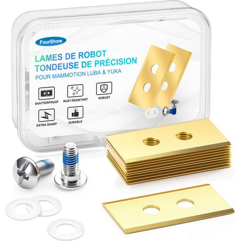 36 Blades Compatible with Mammotion Luba and YUKA All Series, Heavy Duty Titanium Replacement Lawn Mower Robot Blades with Plastic Washers (1/5)
