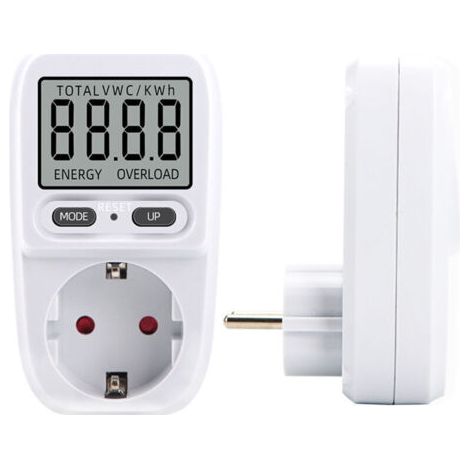 Wattmeter 230V/16A, Wattmeter, Steckdosen-Energiezähler, Energieverbrauchsmesser, Energieverbrauchsregler mit LCD-Bildschirm, maximale Leistung 3680W (1 Stück)