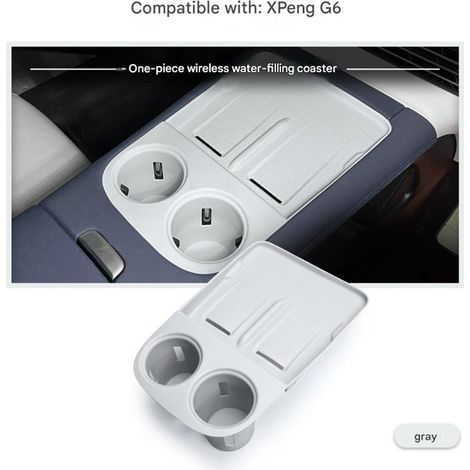 Tapis Antidérapant en Silicone pour Chargeur Sans Fil Central XPeng G6 2023-2024 – Accessoire Intérieur Automobile Monobloc 1 Pièce, Gris Blanc (1/4)