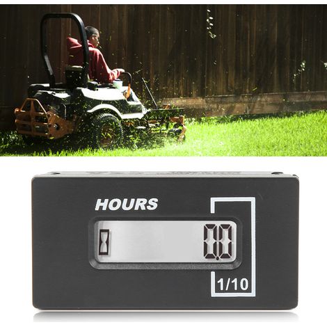 Minuteur numérique HMO37A carré étanche pour tondeuse à gazon électrique, réinitialisable, avec affichage du générateur AC/DC. (1/5)