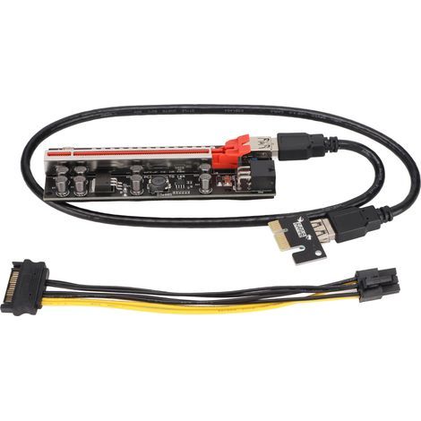 Carte d'extension PCIe 1x vers 16x avec condensateurs Excicon, blindage multicouche et fixation sécurisée (1/5)