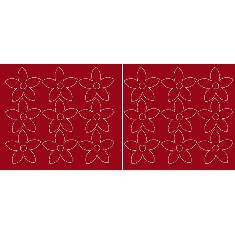 Stickers muraux fleurs, 18 pièces, rouge foncé brillant