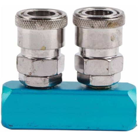 Raccord rapide pneumatique femelle 12 mm pour tuyau d'air, filetage PT1/4 (2 voies) (1/5)