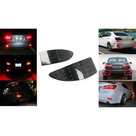 Kit 2 Fanali Posteriori A Led Nero Fume Per Lexus IS 250 300h 350 MK III XE30 Rear Bumper Reflector Light (1/3)