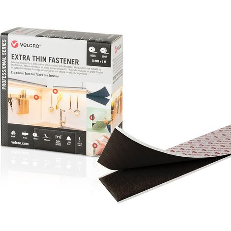 Ruban Velcro® Extra-fin Noir Fixation Réutilisable Discrète Et Forte - Velcro® (1/4)