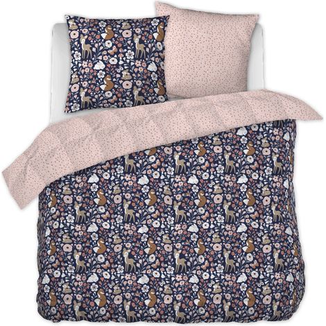 Parure de Lit 200 x 200 cm – Housse de Couette + 2 Taies d’Oreiller – Coton Forêt Enchantée (1/4)