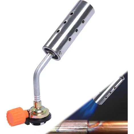Desherbeur Thermique, Chalumeau Gaz en Acier Inoxydable, Bruleur Gaz Coupe Vent pour Désherbage et Allumage Barbecue (1/5)
