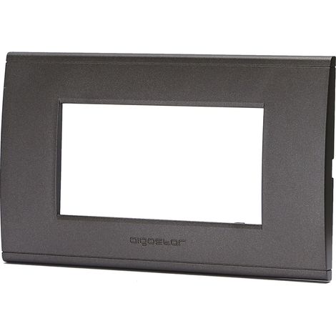 Placca 4 moduli 504 in plastica nera compatibile anche con BTicino Livinglight