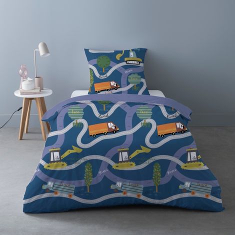 Housse de couette 140x200 Road + 1 taie d'oreiller
