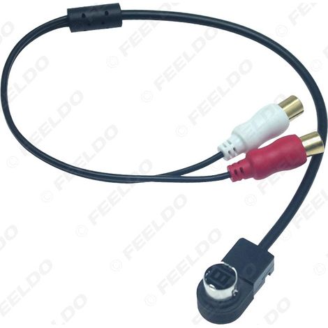 Câble audio haute qualité compatible avec l'entrée audio AUX Alpine KCA-121B CDA-9805, doté de 2 connecteurs RCA femelles.