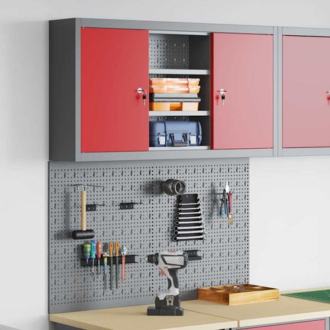 Ensemble d'armoires à outils 3 pcs Rouge Acier enduit de poudre