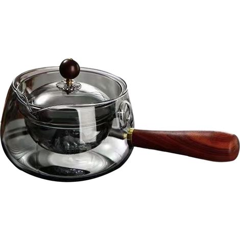 Théière avec infuseur 500 ml, rotation 360 degrés, pivotante, verre, borosilicate, thé (1/5)