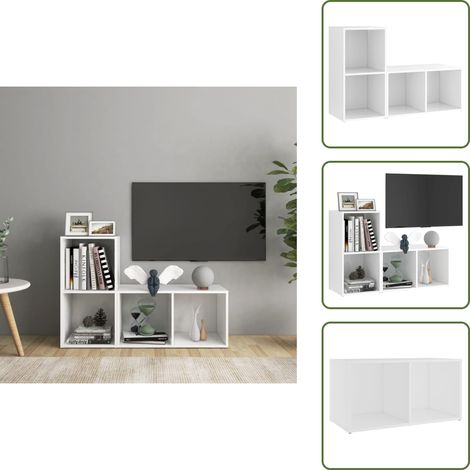 Muebles de ingeniería - vidaXL Muebles de salón 2 pzas madera ingeniería blanco 72x35x36,5 cm - Muebles blancos