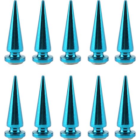 10 Clous et Pointes Métalliques à Vis pour Travail du Cuir DIY (Bleu) (1/5)