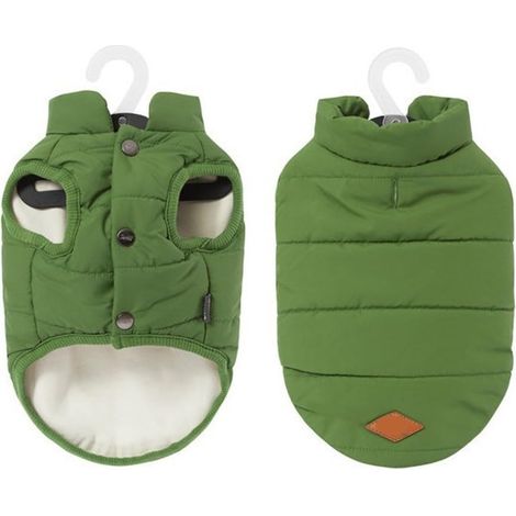 Grüne Winterjacke für Hunde, Größe L, Vetement Chien War