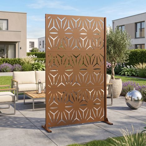 Pannello Divisorio Kilsturd in Acciaio Zincato con Motivo Decorativo 180x120 cm - Marrone casa.pro (1/5)