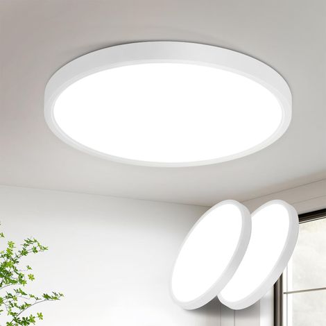 GBLY Lámpara de Techo LED Plana 2ER- Diámetro 18 cm - Lámpara de Techo 15 W - Redonda, Blanca, 6000 K - Iluminación de Techo Moderna para Cocina, Pasillo, Dormitorio