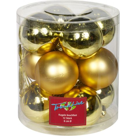TrendLine Christbaumkugeln 12 Kugeln Ø 6cm Weihnachtskugeln Weihnachtsbaumkugeln (1/3)