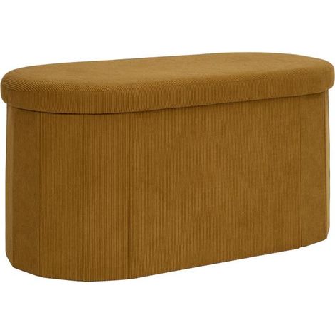 Banc Coffre Pliable Côtelé "Jules" 76cm Jaune (1/5)
