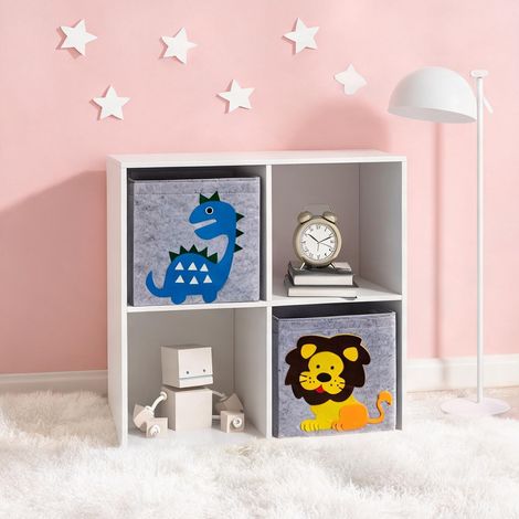 Meuble de rangement enfant 4 cubes avec tiroirs MDF blanc weiß (1/5)