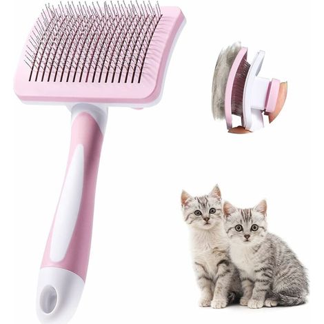 Selbstreinigende Bürste für Hunde und Katzen – Ideal für langes und kurzes Fell – Sanft zur Haut – Entfernt abgestorbene Haare und Schuppen (1/5)