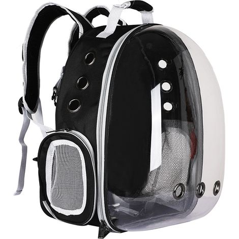 Cat Backpack Carriers Bag, Dog Backpack, Pet Bubble Backpack for Small Cats Puppies Dogs Bunny, Hiking and Outdoor Use Black (1/4)