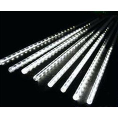 Guirlande lumineuse LED météorites pluie diamant horloge intérieure et extérieure Noël - 30cm [ensemble de 8 pièces] paiement du plug - in, lumière blanche