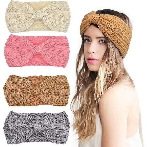 Set mit 4 Damen-Stirnbändern, gestrickten Winterstirnbändern, Ohrenwärmern WarmStyle 3 (1/4)