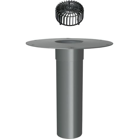 Flachdachablauf mit Flansch aus Hart-PVC und Kiesfang DN50 - DN100 (1/4)