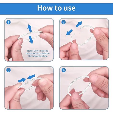 12 Pack Anneaux de Rideau de Douche, Crochets Ronds en métal pour Salle Bain,décoration intérieure, s'ouvrent et se ferment Facilement (1/3)