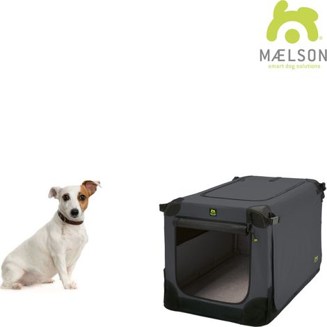 MAELSON Soft Kennel Transportbox mit Tragegriffen, faltbar - anthrazit - 62 x 41 x 41