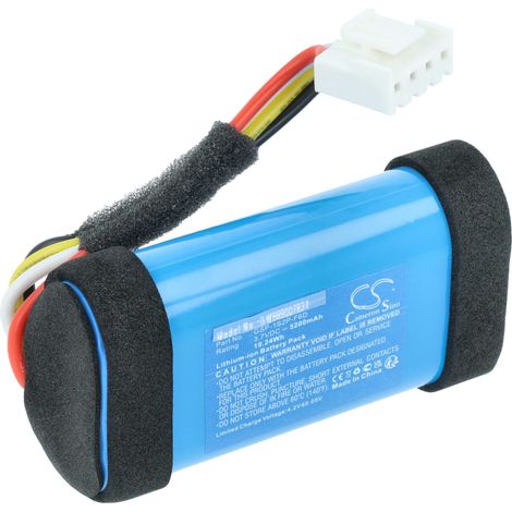 vhbw Battery compatible with JBL FLIP 6, FLIP6BLUAM, FLIP6REDAM Loudspeaker (5200 mAh, 3.7 V, Li-Ion)