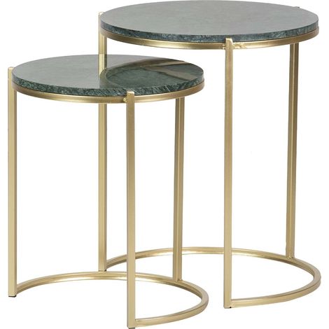 2er-Set Tische Goldgrün 41X41X50/35X35X43Cm (1/5)
