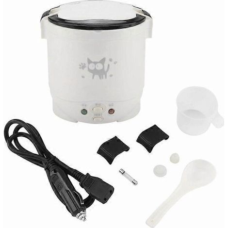 Mini cuiseur riz, cuiseur vapeur lectrique 12V 100W 1L, Cuiseur vapeur de voyage portable Petit, tout-en-1 Multi Cooker Pot tanche antiadhsif Fonct (1/4)