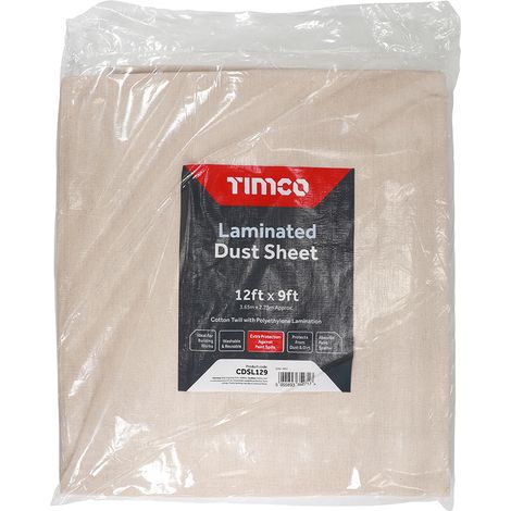 TIMCO Laminated Cotton Twill Dust Sheet - 12ft x 9ft