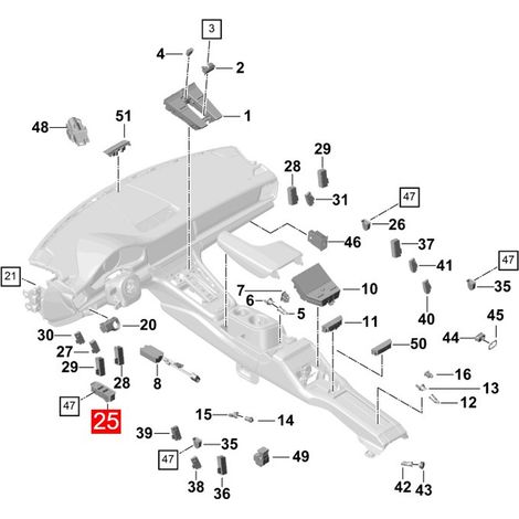 Parasol para control de ventana - 971959858C Compatible con Cayenne 2018-2024 - Cubierta de botón de ABS gris mate (1/5)