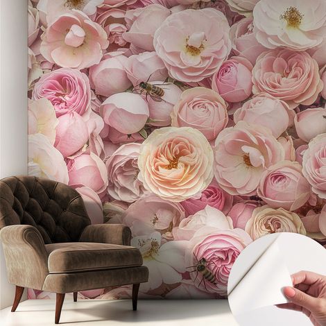 Carta da parati autoadesiva - impermeabile - murale da parete - decorazione murale - Bellissimi fiori 250x250 cm (1/5)