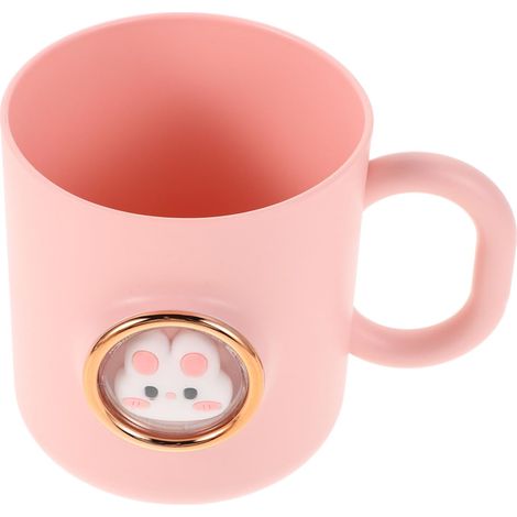 Gobelet à bain de bouche réutilisable (avec poignée) — Motif Lapin, en plastique sûr — Conçu pour garçons et filles — Compact et pratique : idéal pour la salle de bain à la maison et les voyages